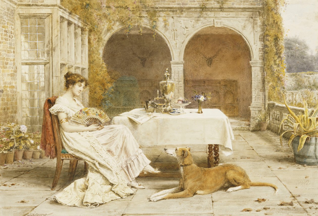 Trofast venn på Tea Time, av George Goodwin Kilburne
