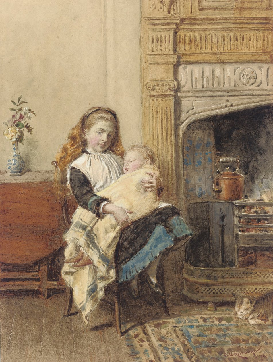 Minding Baby, 1896 av George Goodwin Kilburne