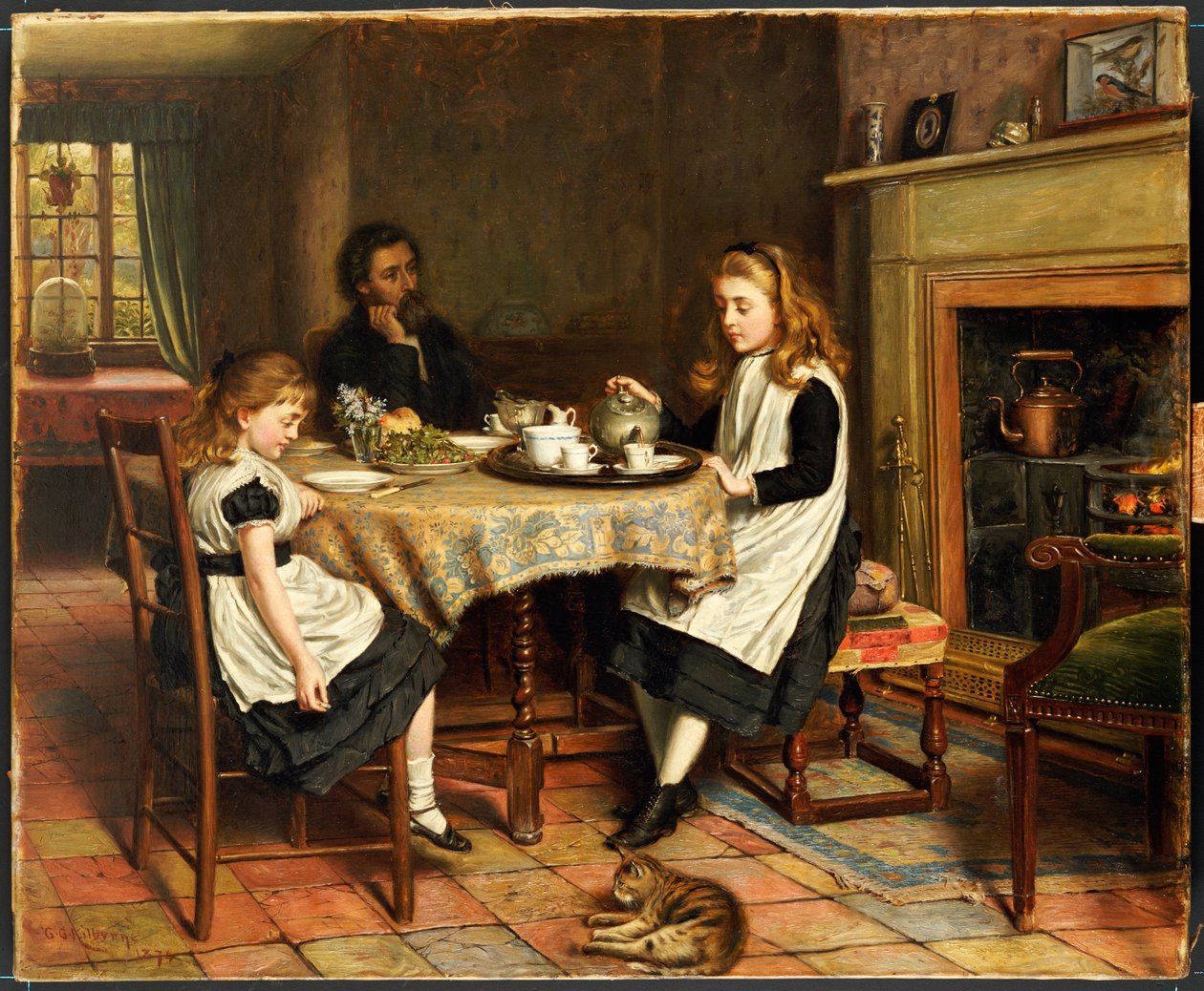 Det er ingen Fireside..., 1874 av George Goodwin Kilburne