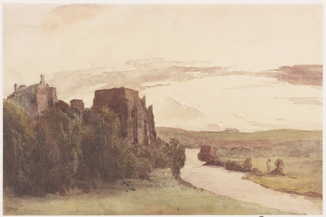 Cockermouth Castle (klistret om bord) av George Haydock Dodgson