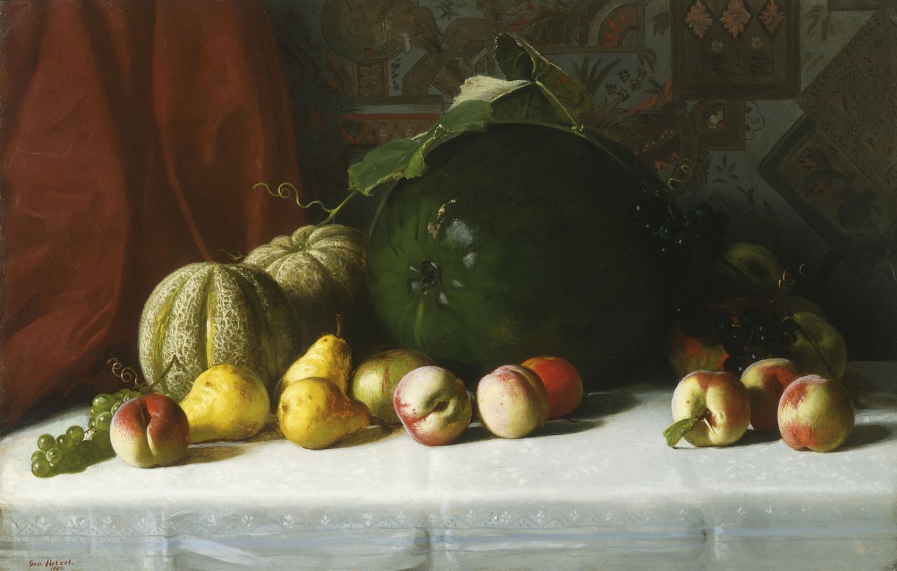 Bordstilleben av frukt, 1882 av George Hetzel