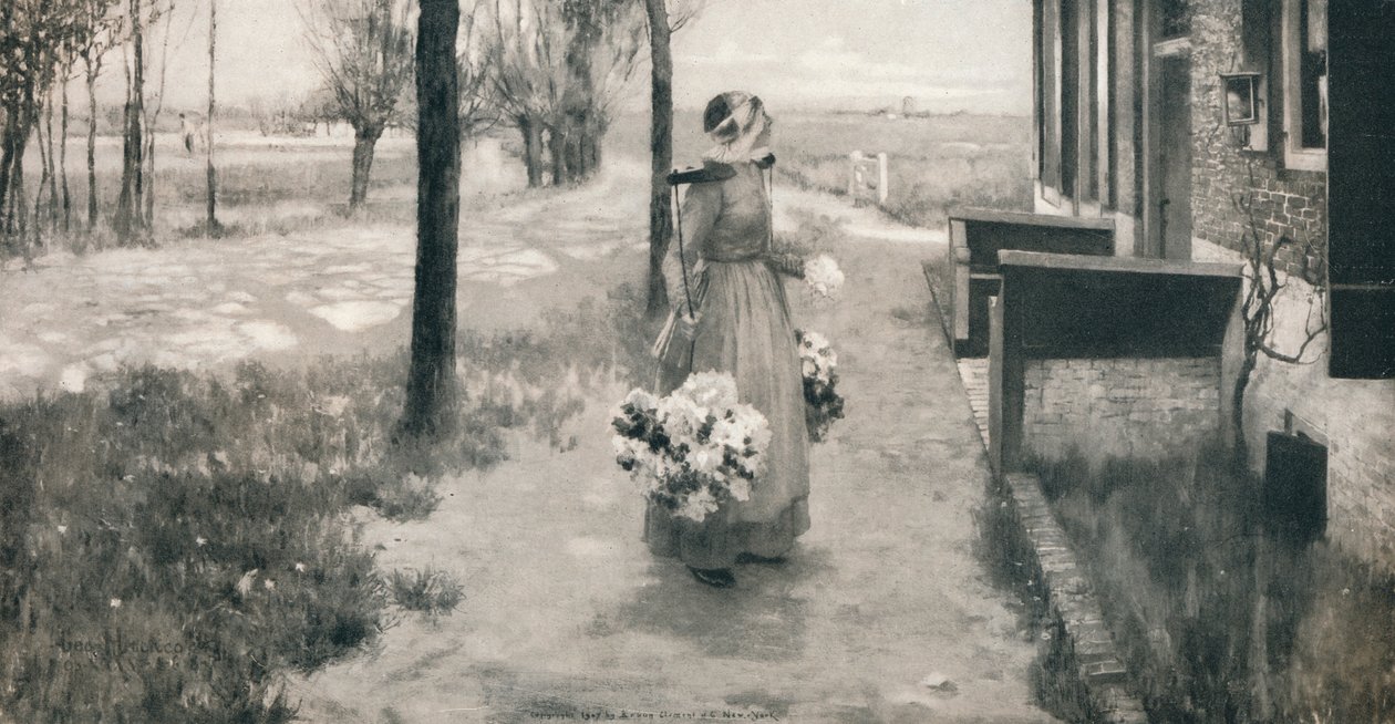 Blomsterjente i Holland, 1887, 1912 av George Hitchcock