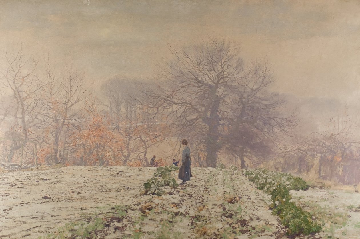 Vintermorgen (olje på lerret) av George Houston