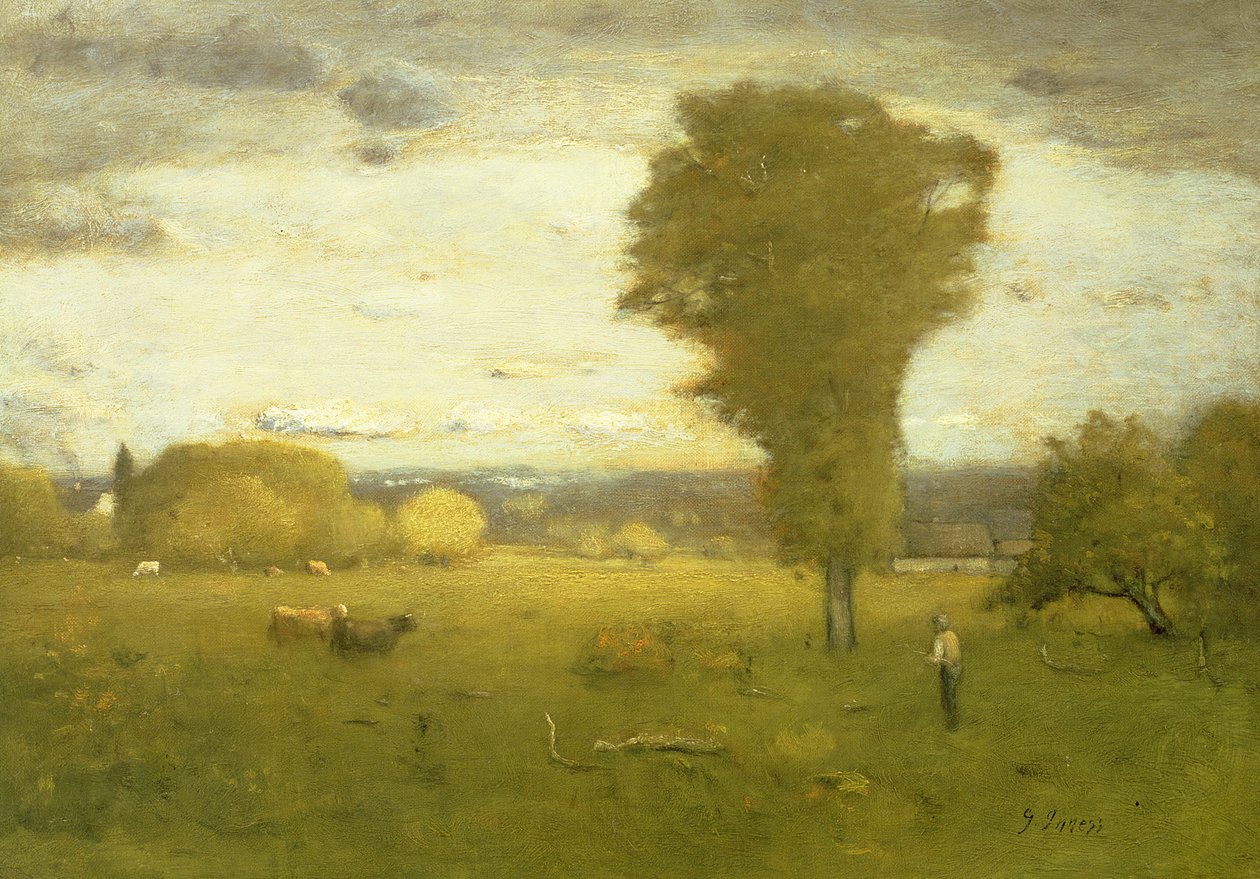 Solbelyst beite av George Inness