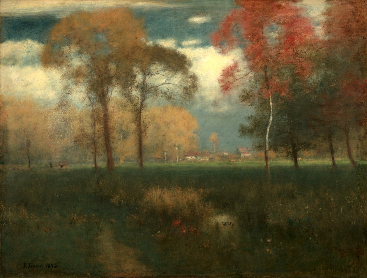 Solrik høstdag av George Inness