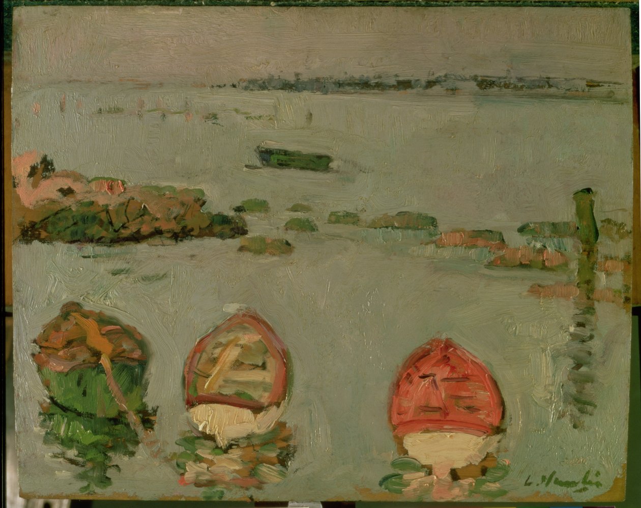 Båter, Lower Largo, Fife av George Leslie Hunter