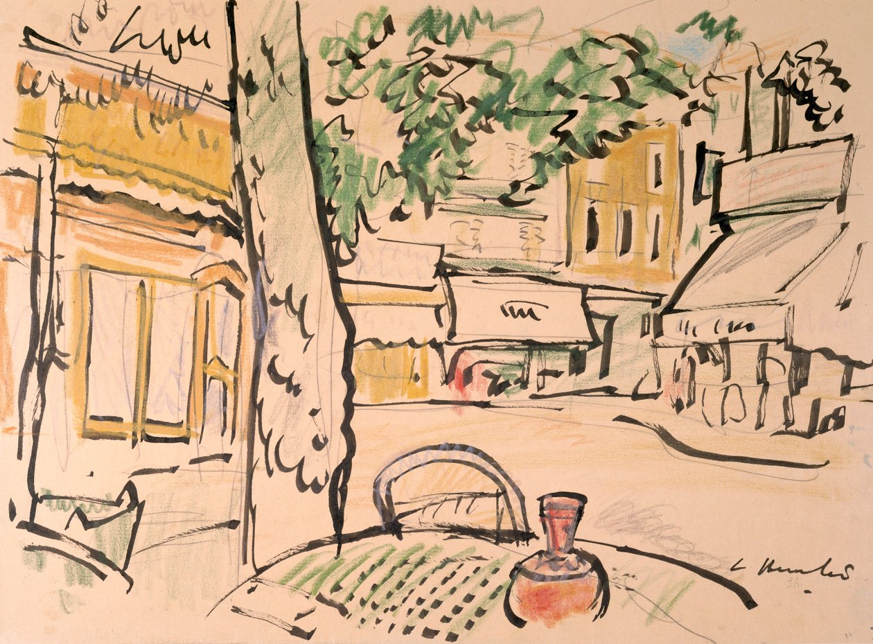 Square i Vence av George Leslie Hunter
