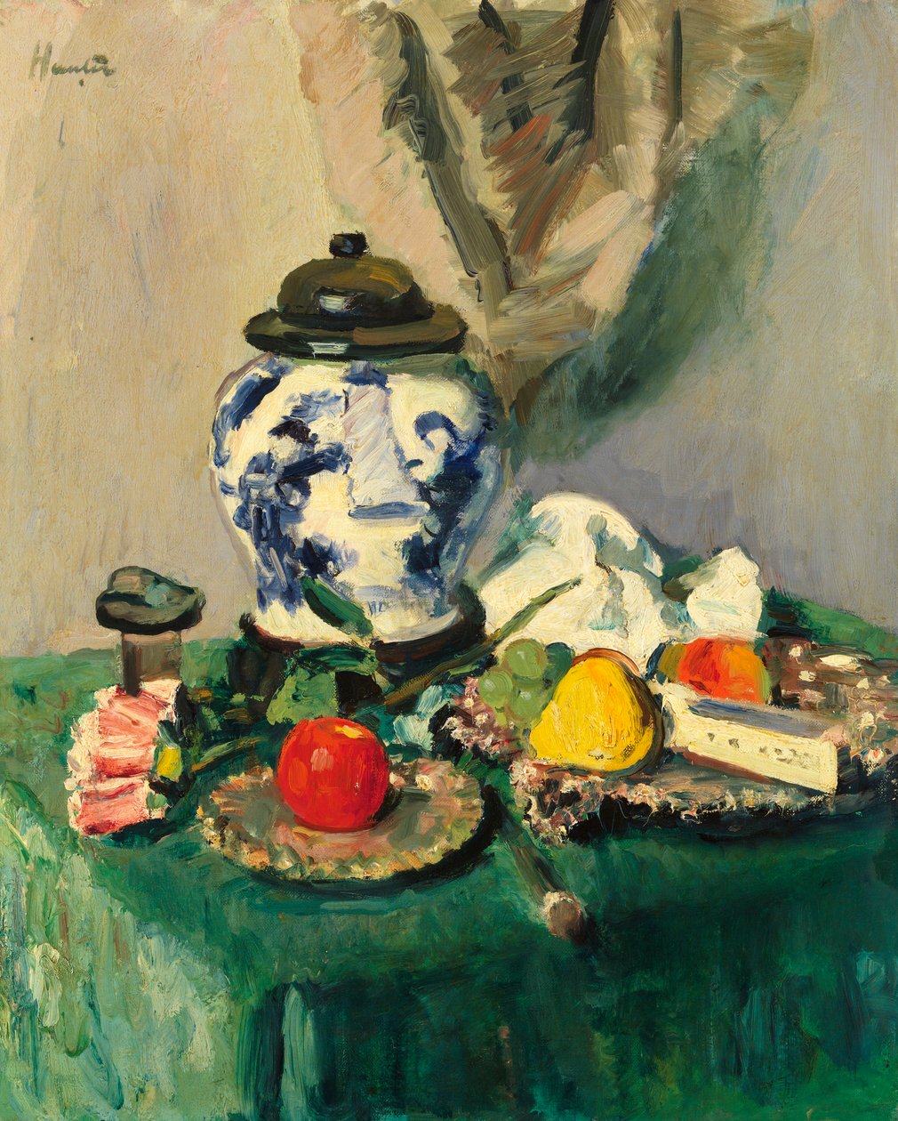 Stilleben (olje på lerret) av George Leslie Hunter