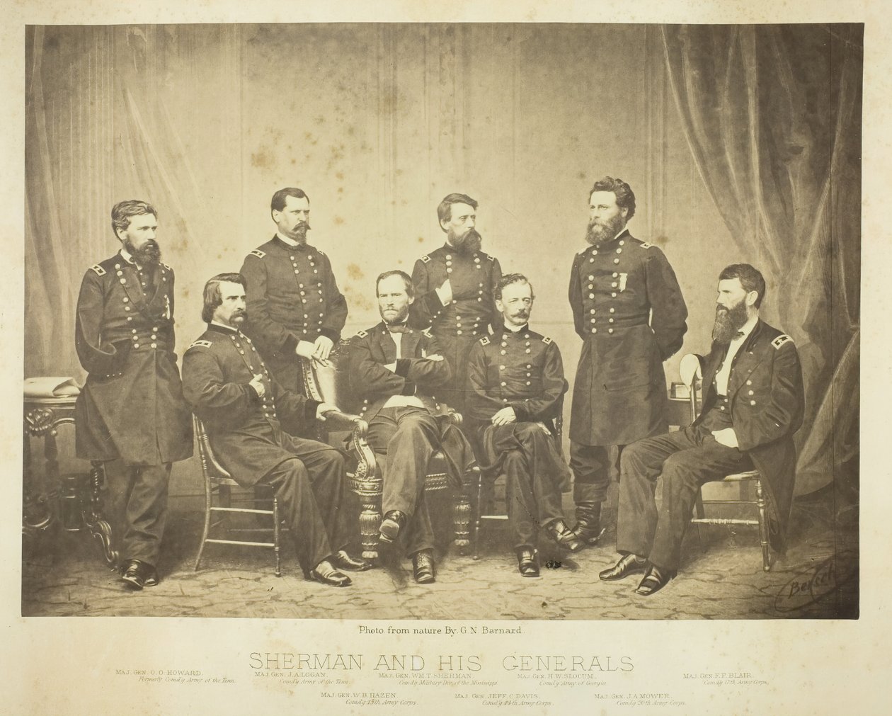 Sherman og hans generaler, 1865. av George N. Barnard