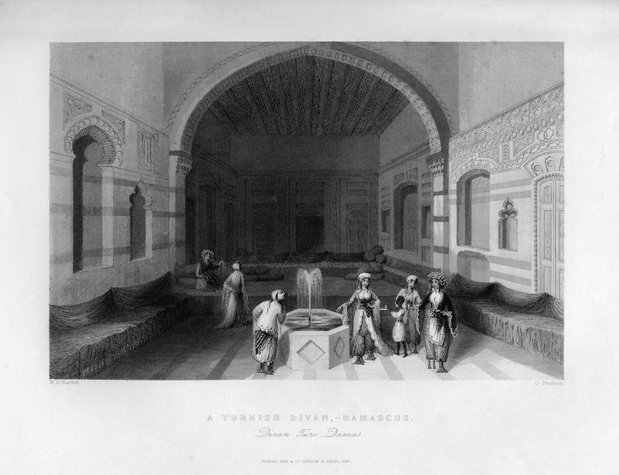 En tyrkisk divan, Damaskus, Syria, 1841. av George Presbury