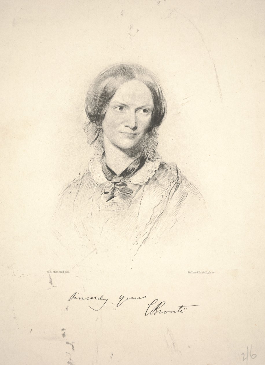 Charlotte Brontë, gravert av Walker & Boutall av George Richmond
