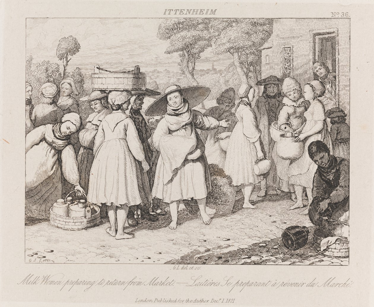 Milk Women, Ittenheim, ca. 1821 (radering) av George Robert Lewis