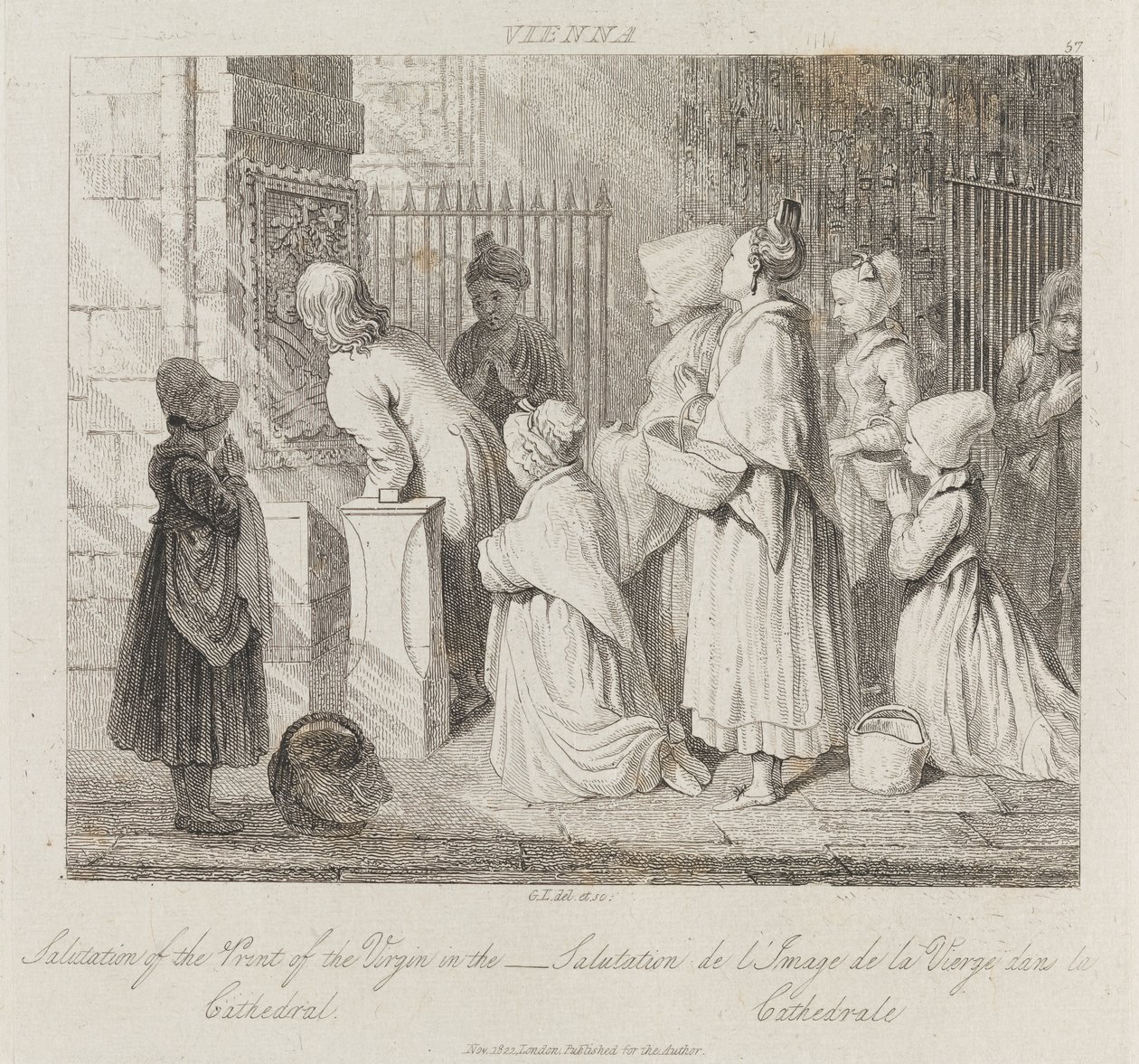 Saluting Virgin, Wien, ca. 1821 (radering) av George Robert Lewis