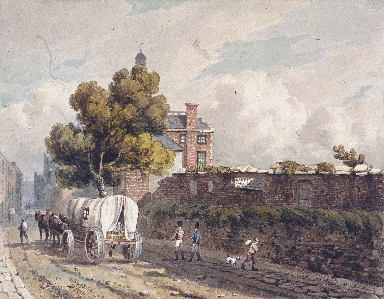 London-muren, London, 1811 av George Shepherd