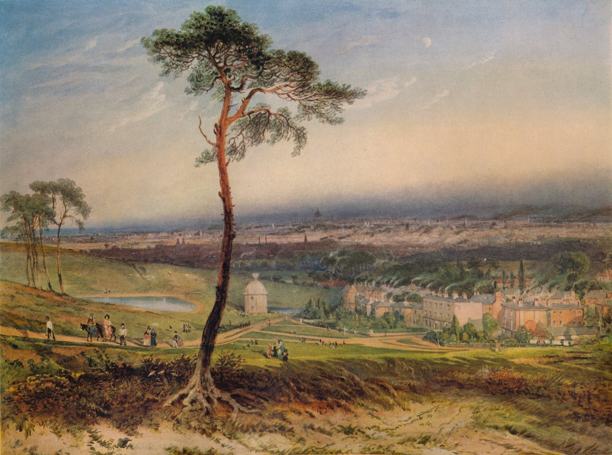 London, fra Hampstead, 1834 av George Sidney Shepherd