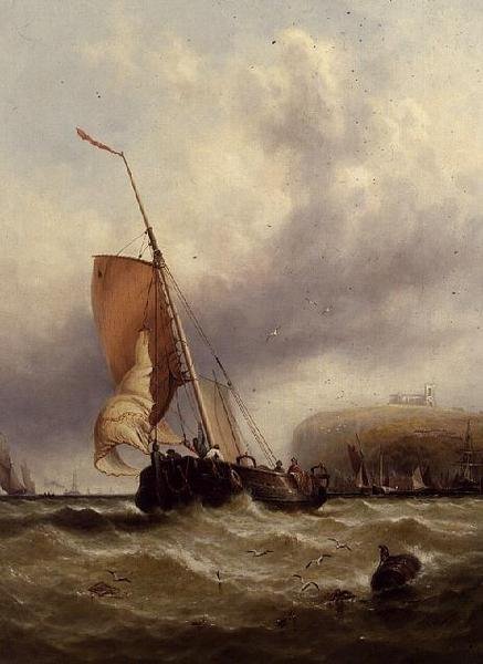 Fiskebåt i grov sjø av George Stainton