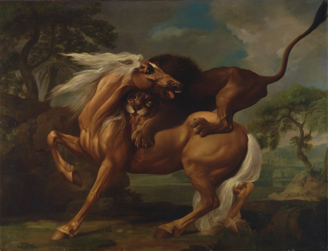 En løve som angriper en hest av George Stubbs