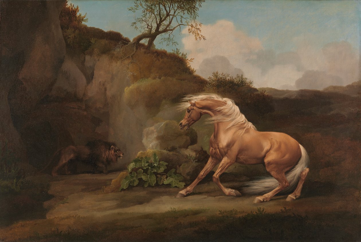 Hest skremt av en løve av George Stubbs