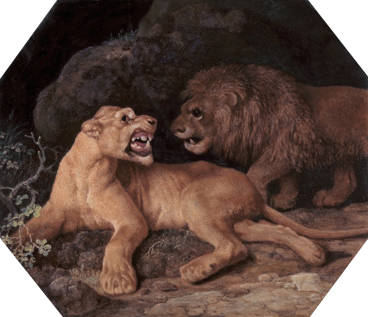 Løve og løvinne, 1770. av George Stubbs