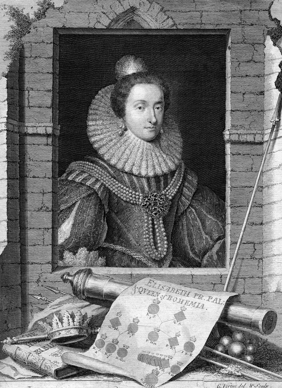 Elizabeth av Böhmen, ca 1700-1750. av George Vertue