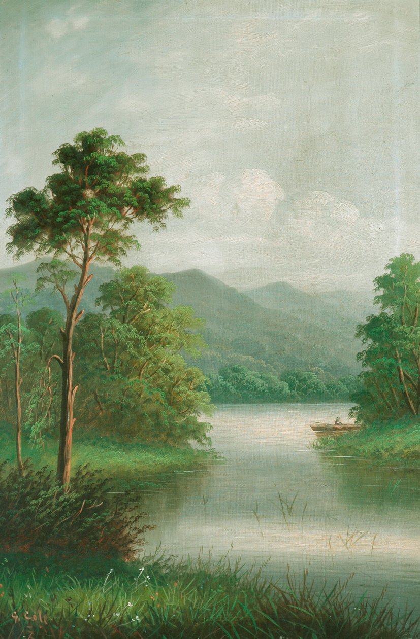 Båt på elven, 1801 av George Vicat Cole