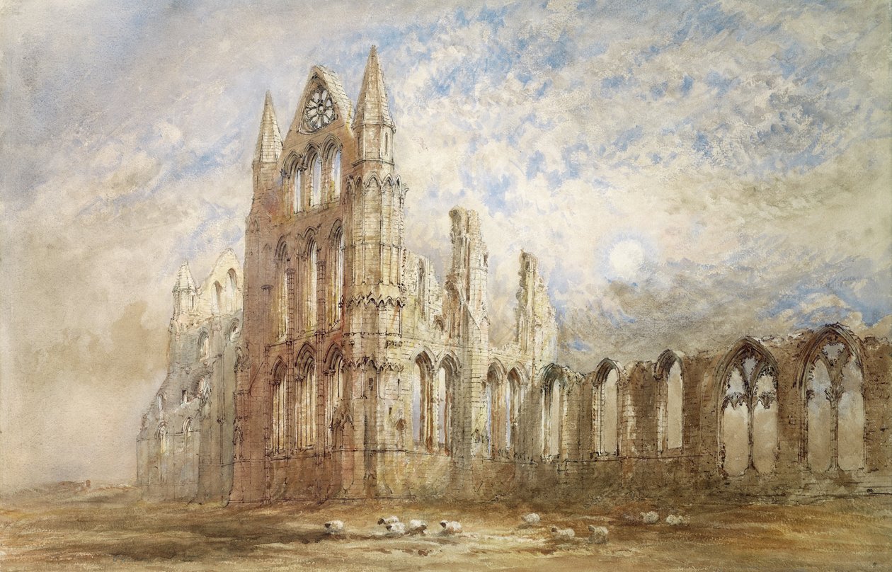 Whitby Abbey (wc på papir) av George Weatherill
