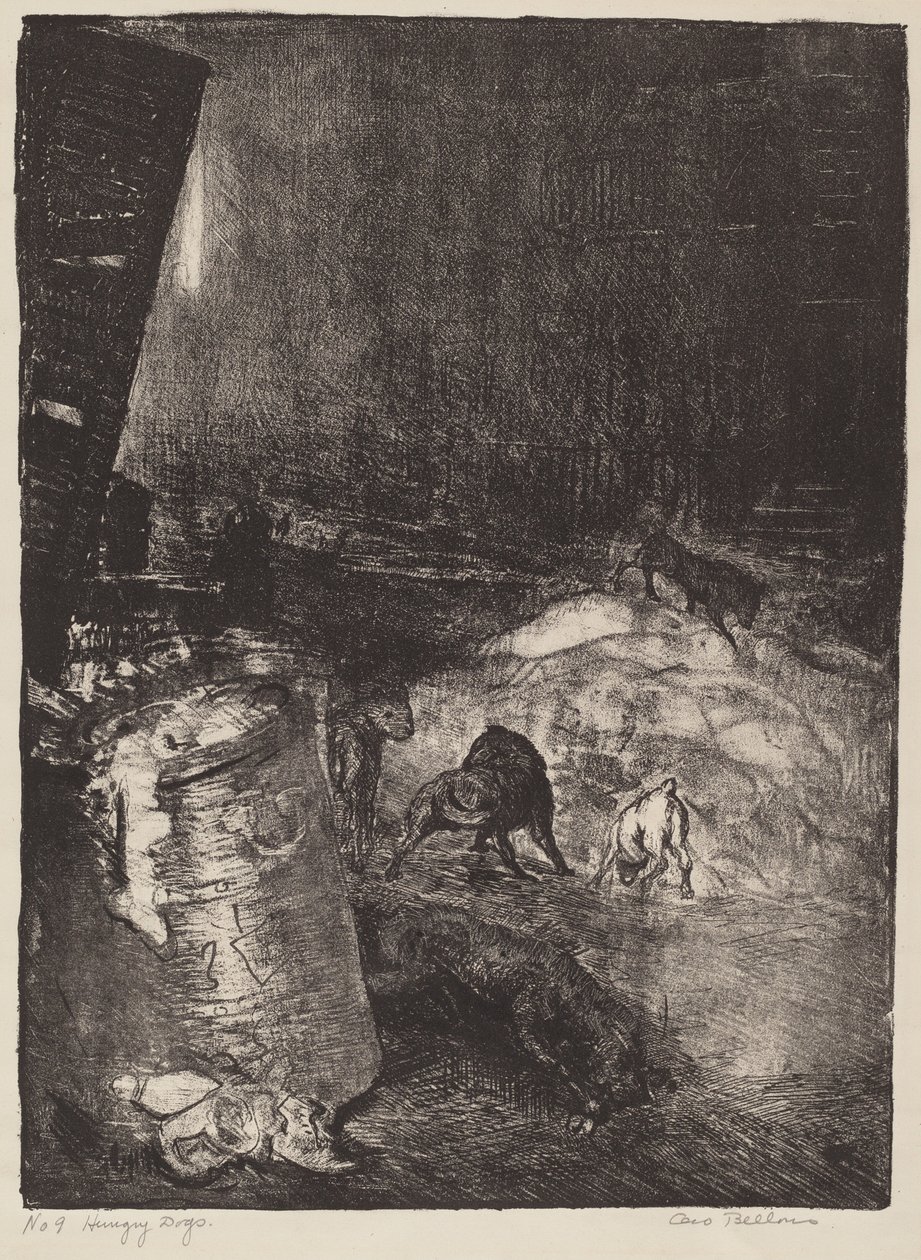 Hungry Dogs, andre stein, 1916. av George Wesley Bellows