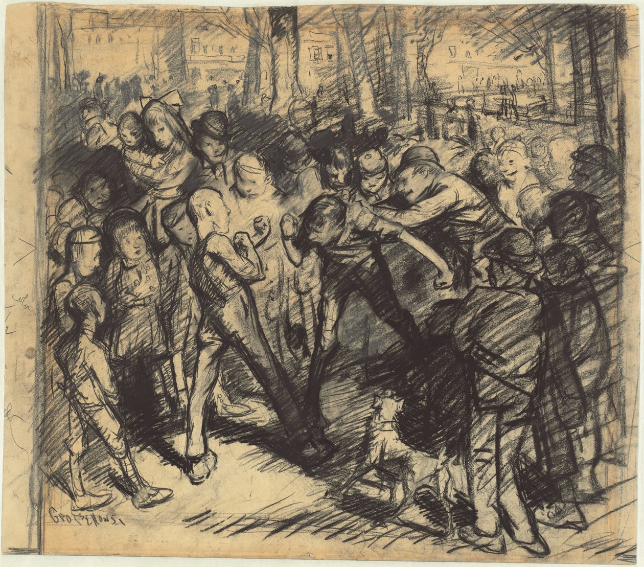 Street Fight [recto], 1907. av George Wesley Bellows