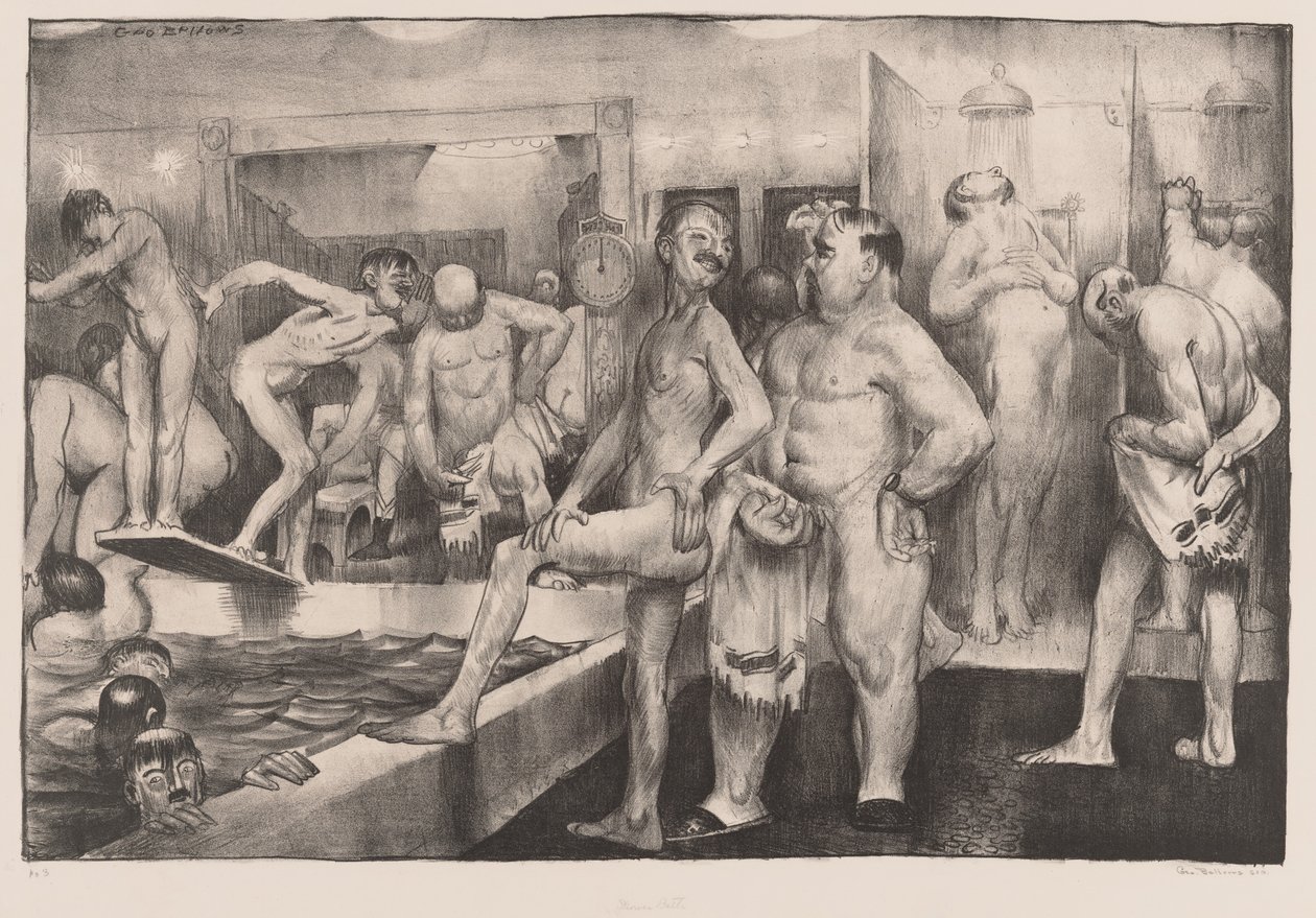 Dusj-badet, 1917. av George Wesley Bellows