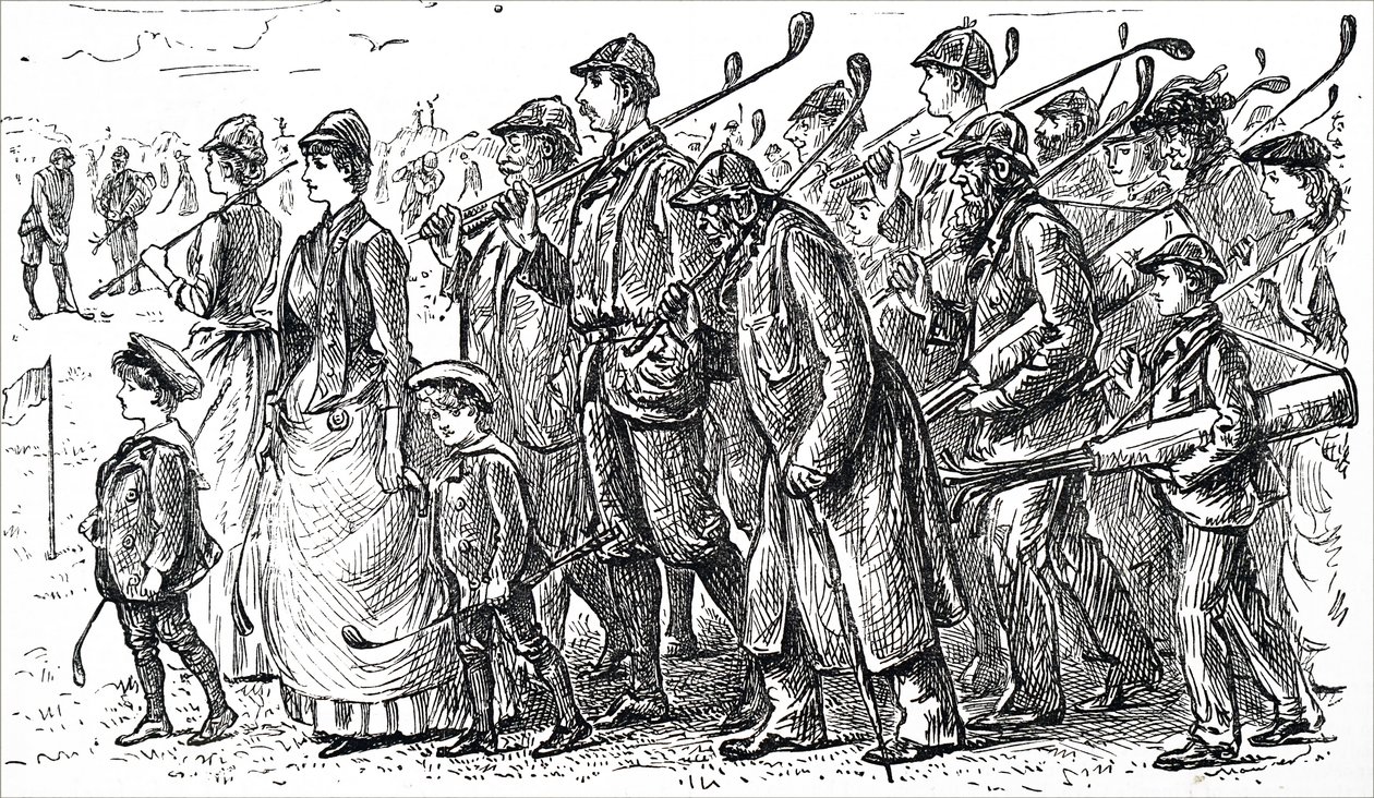 Den økende populariteten til golf. av George du Maurier