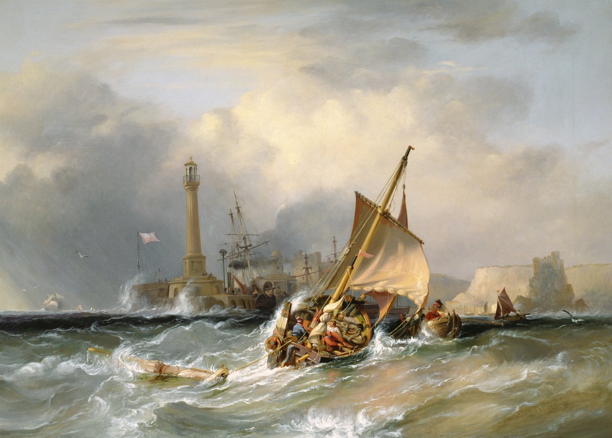 Lugger går inn i Margate av George the Elder Chambers