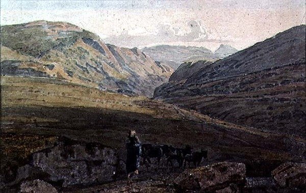Fjelllandskap - Kveld av George the Younger Barret