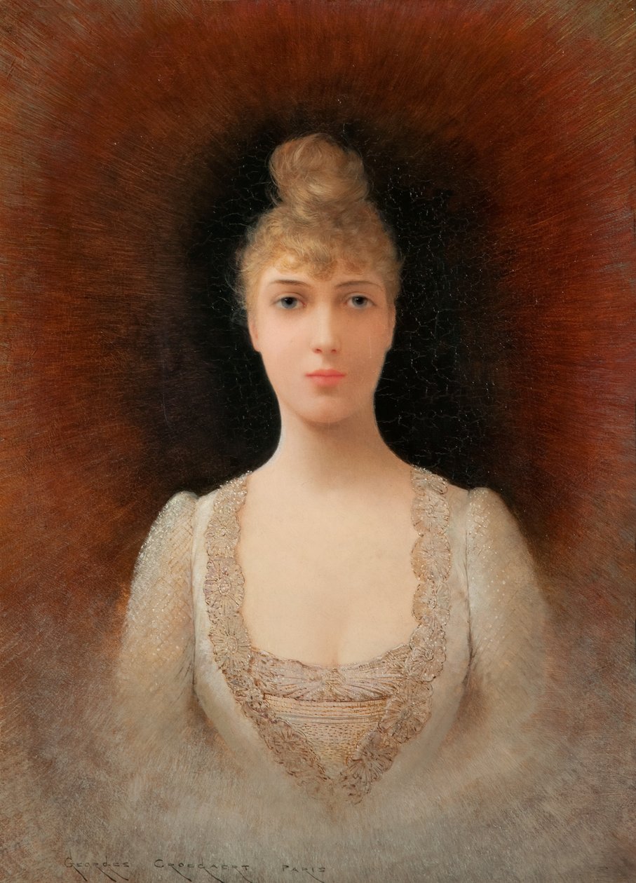 Portrett av en linhåret kvinne av Georges Croegaert