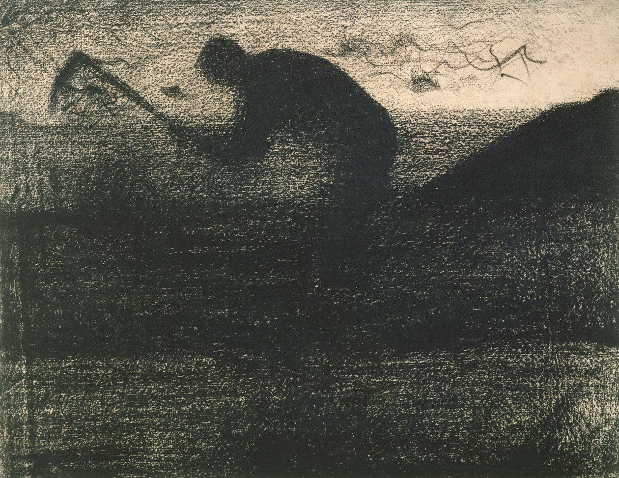 Man with a Pick, ca. 1883 (fargestift) av Georges Seurat