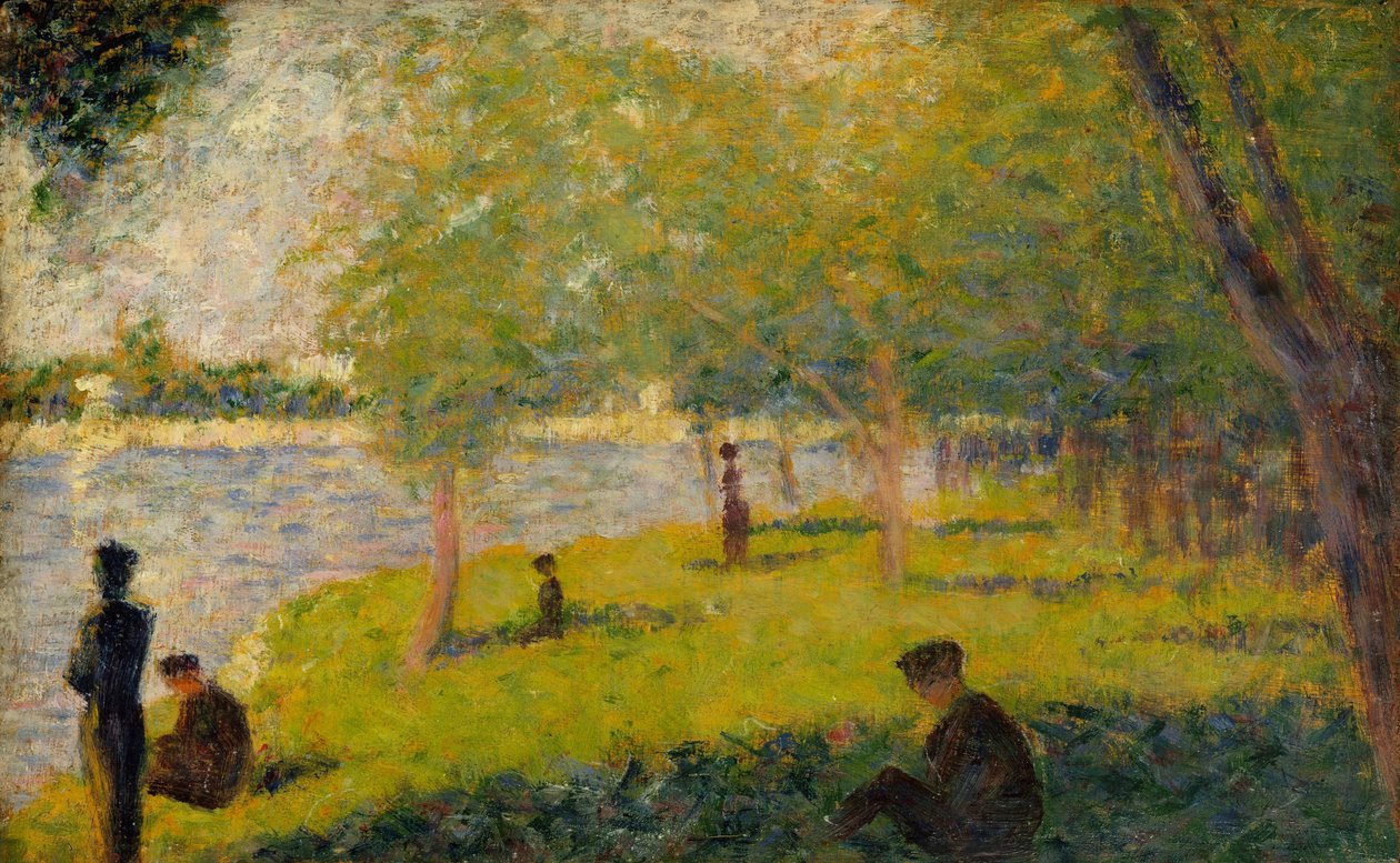 Studie for A Sunday on La Grande Jatte, 1884 (olje på tre) av Georges Seurat