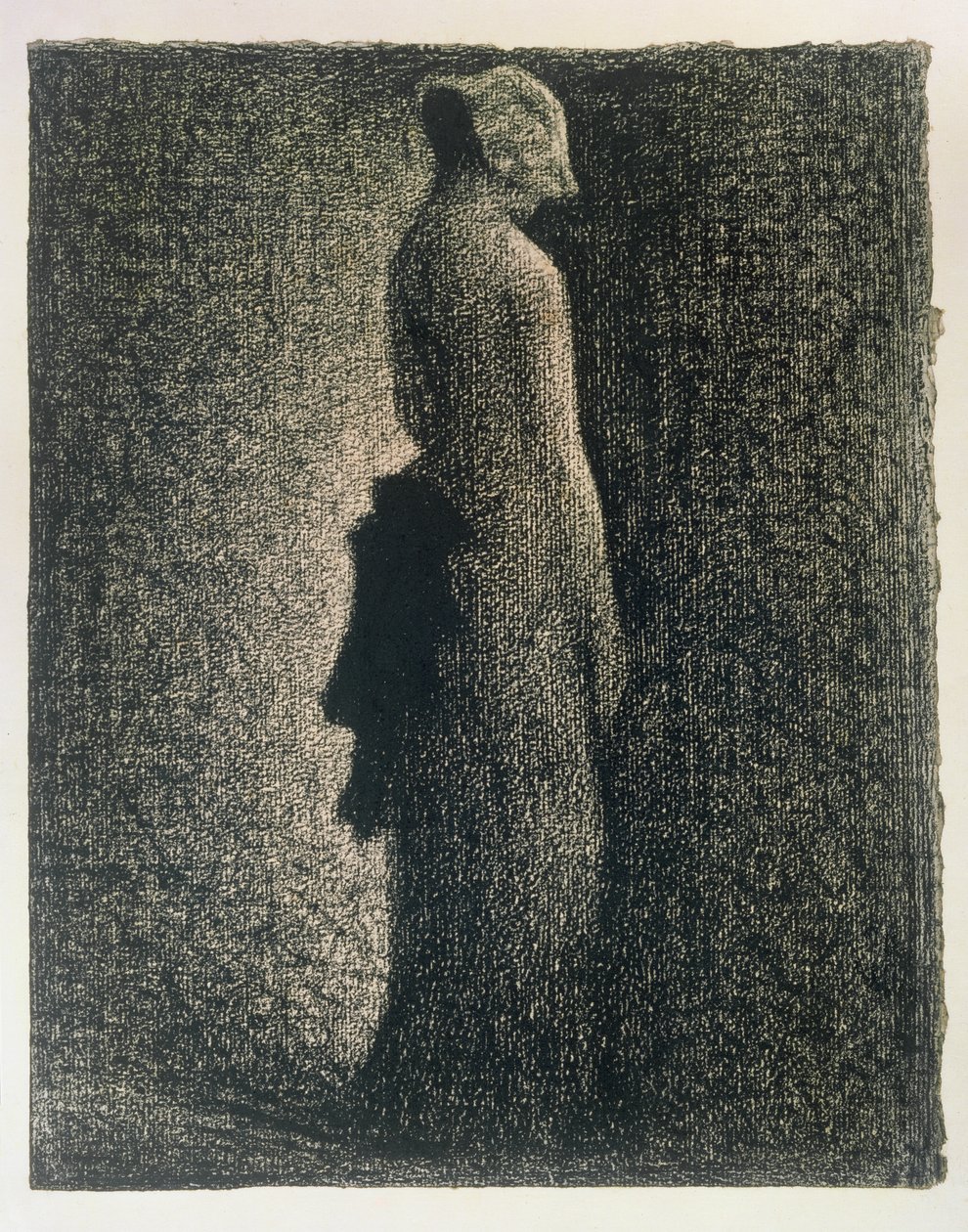 The Black Bow, 1882-3 (conte fargestift) av Georges Seurat