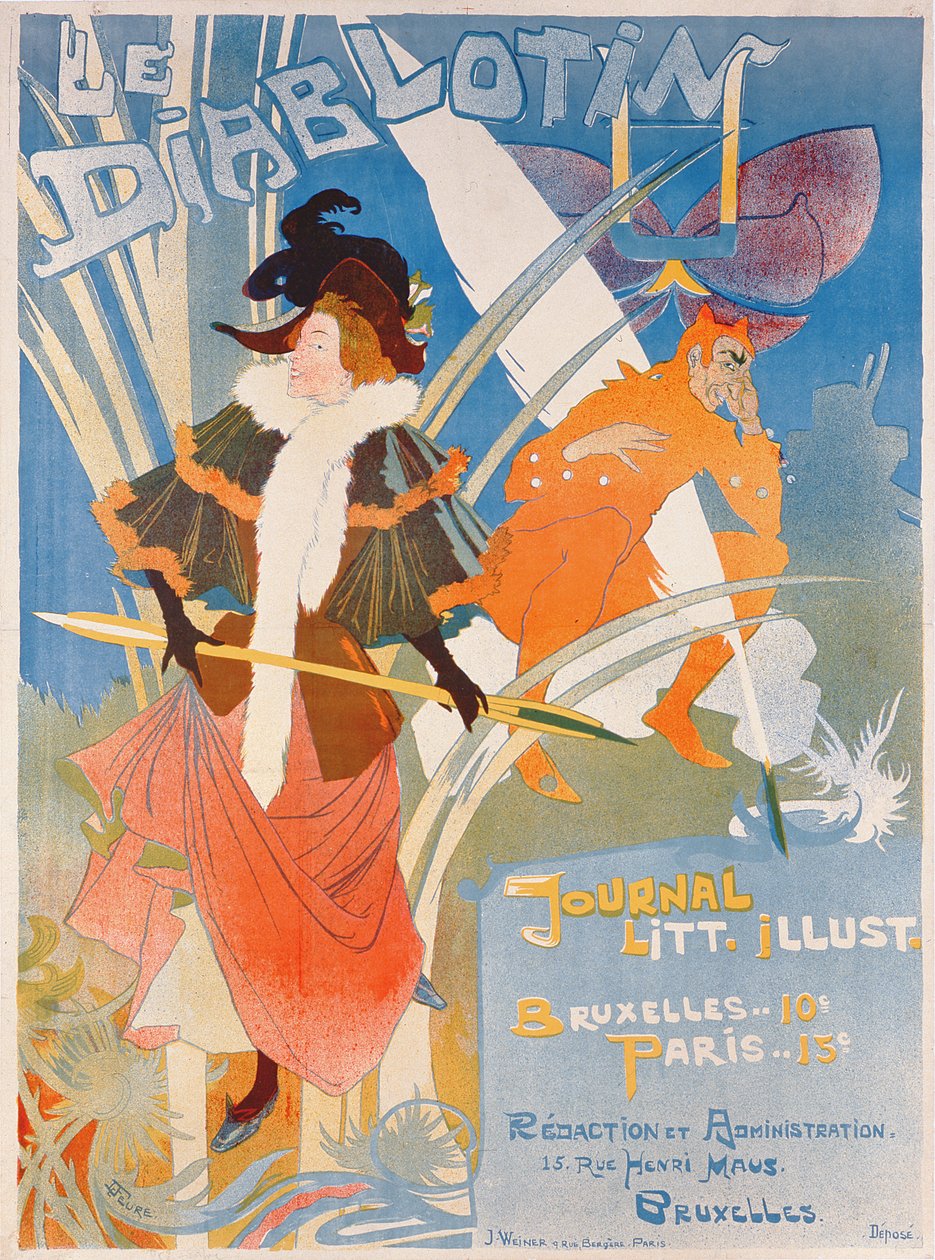Forsideillustrasjon av magasinet 'Le Diablotin' av Georges de Feure