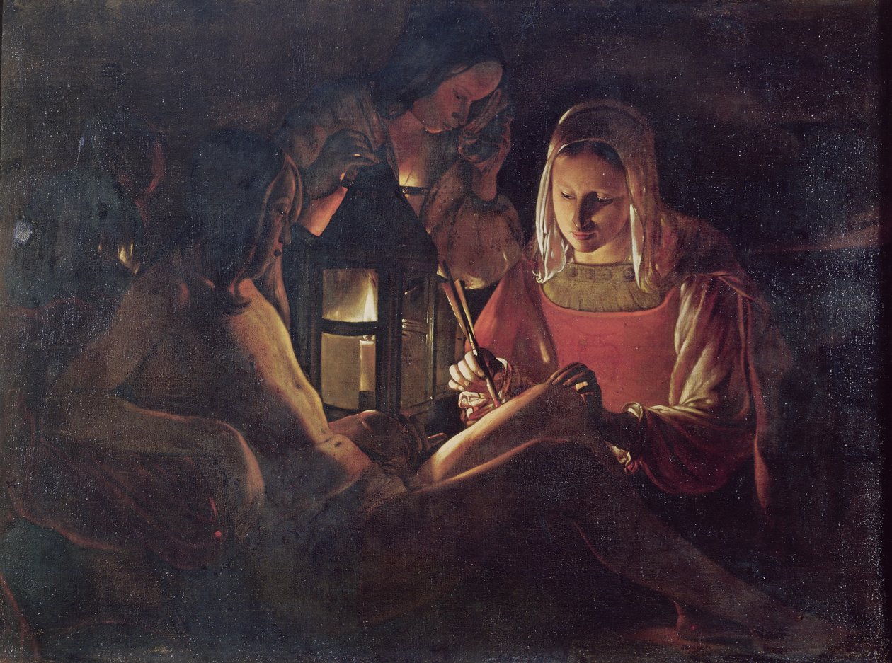 St. Sebastian Tended av Irene, ca. 1638-39 av Georges de La Tour