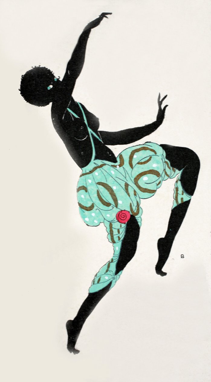 Dansende jente (pochoir-trykk) av Georges Barbier