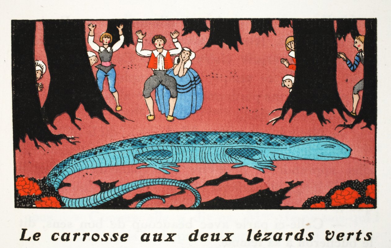 The Large Blue Lizard (pochoir-trykk) av Georges Barbier