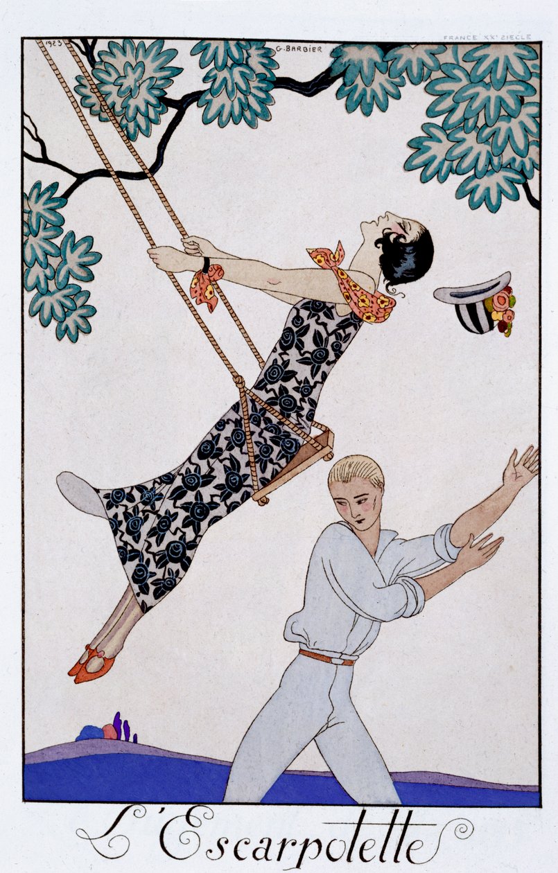 'The Swing', 1920-tallet av Georges Barbier