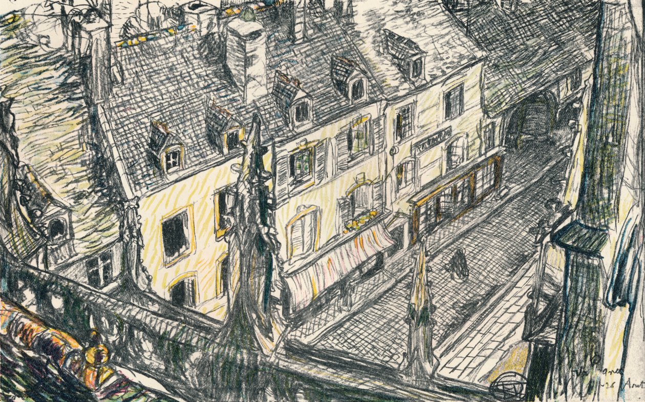 En gate i Valogne, c1911 av Georges Dupuis