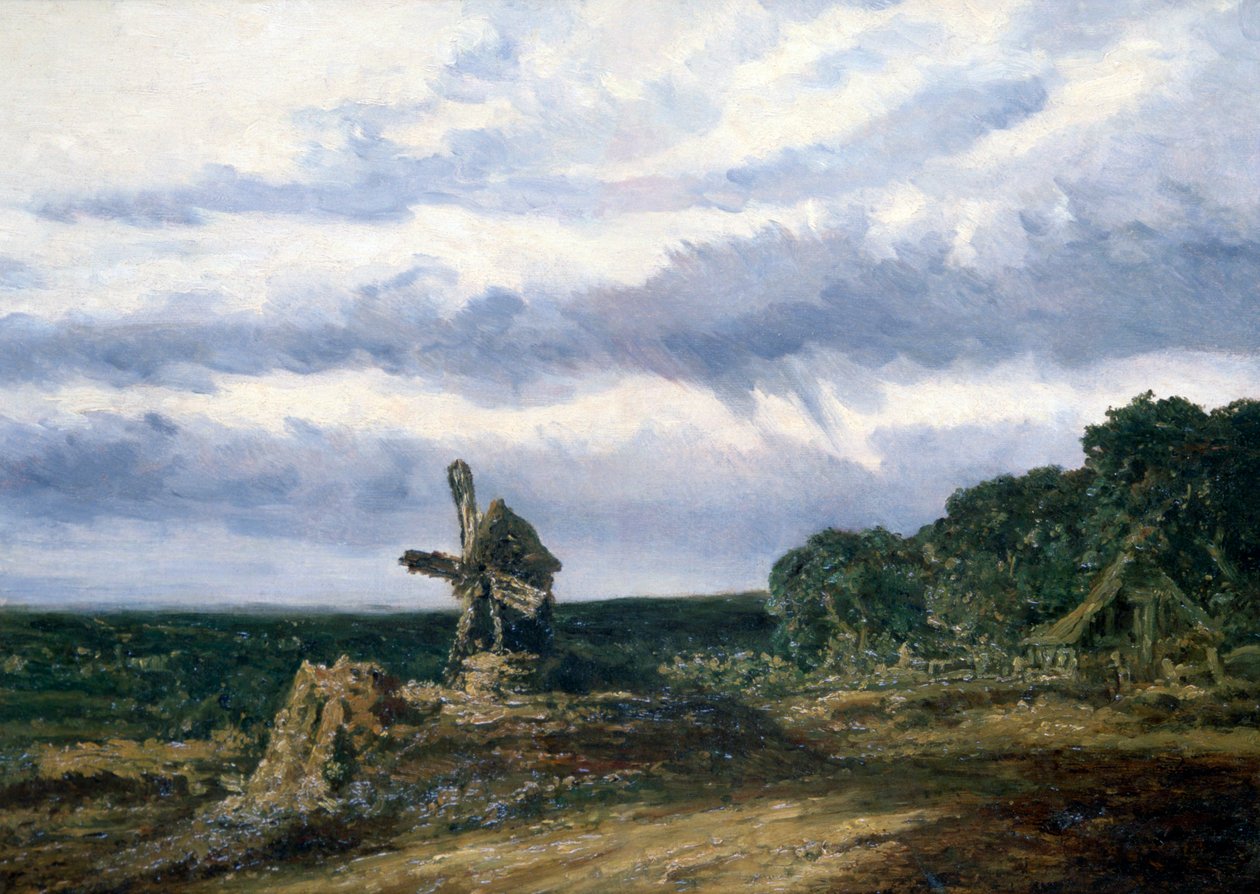 Landskap med en mølle, c1783-1843 av Georges Michel