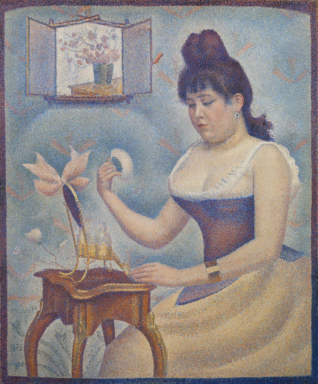 Ung kvinne som pudrer seg selv, ca. 1888-90 av Georges Seurat