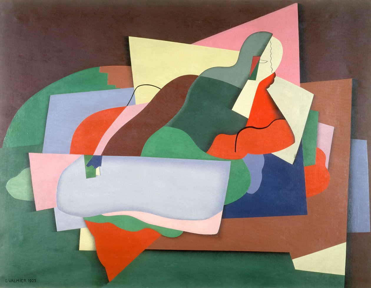 Reclining Man, 1925 (olje) av Georges Valmier