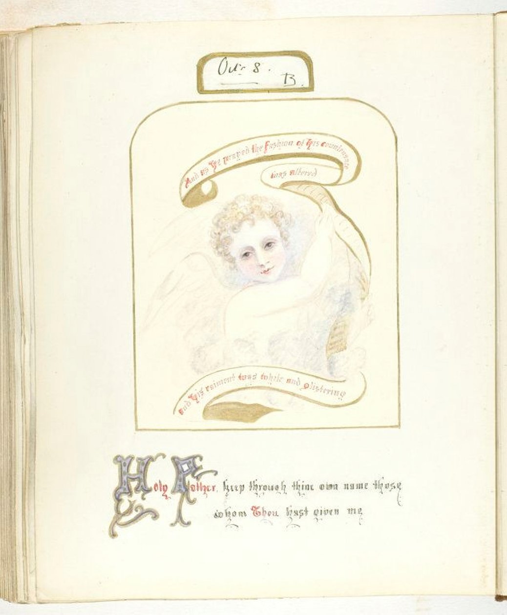 Uten tittel [kerub og religiøs tekst], 185568. av Georgina Cowper