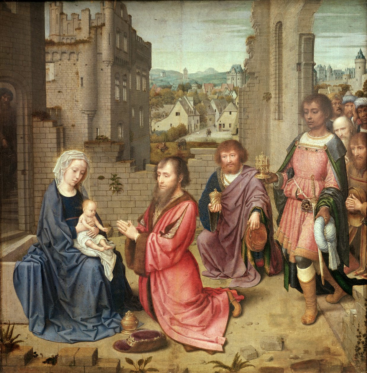 Tilbedelse av kongene, 1515 av Gerard David