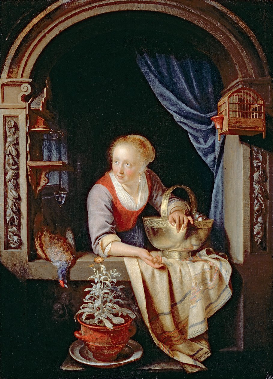 Kvinne ved et vindu, 1663 av Gerrit Dou