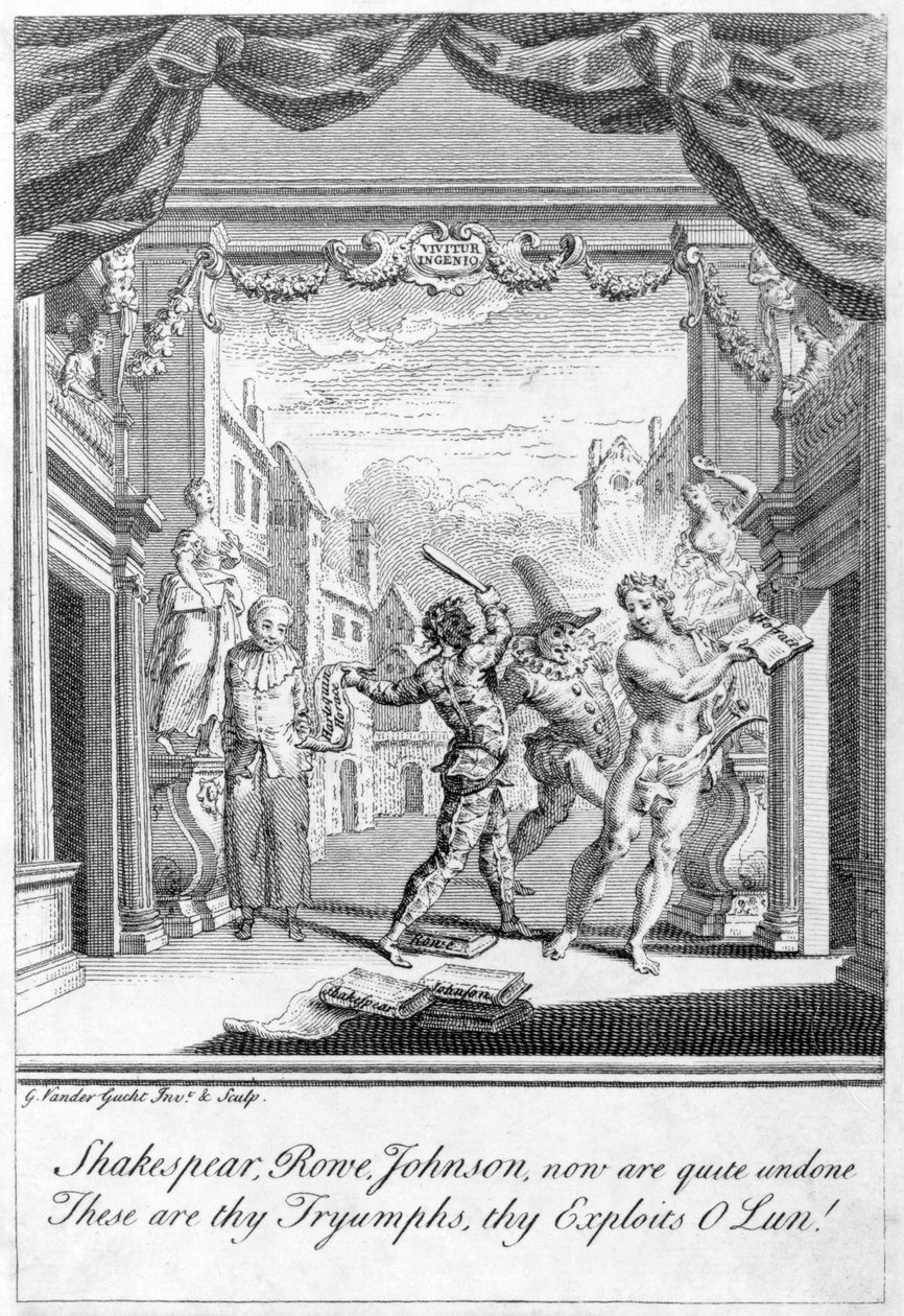 Satire på den populære scenen, 1756 av Gerard Vandergucht