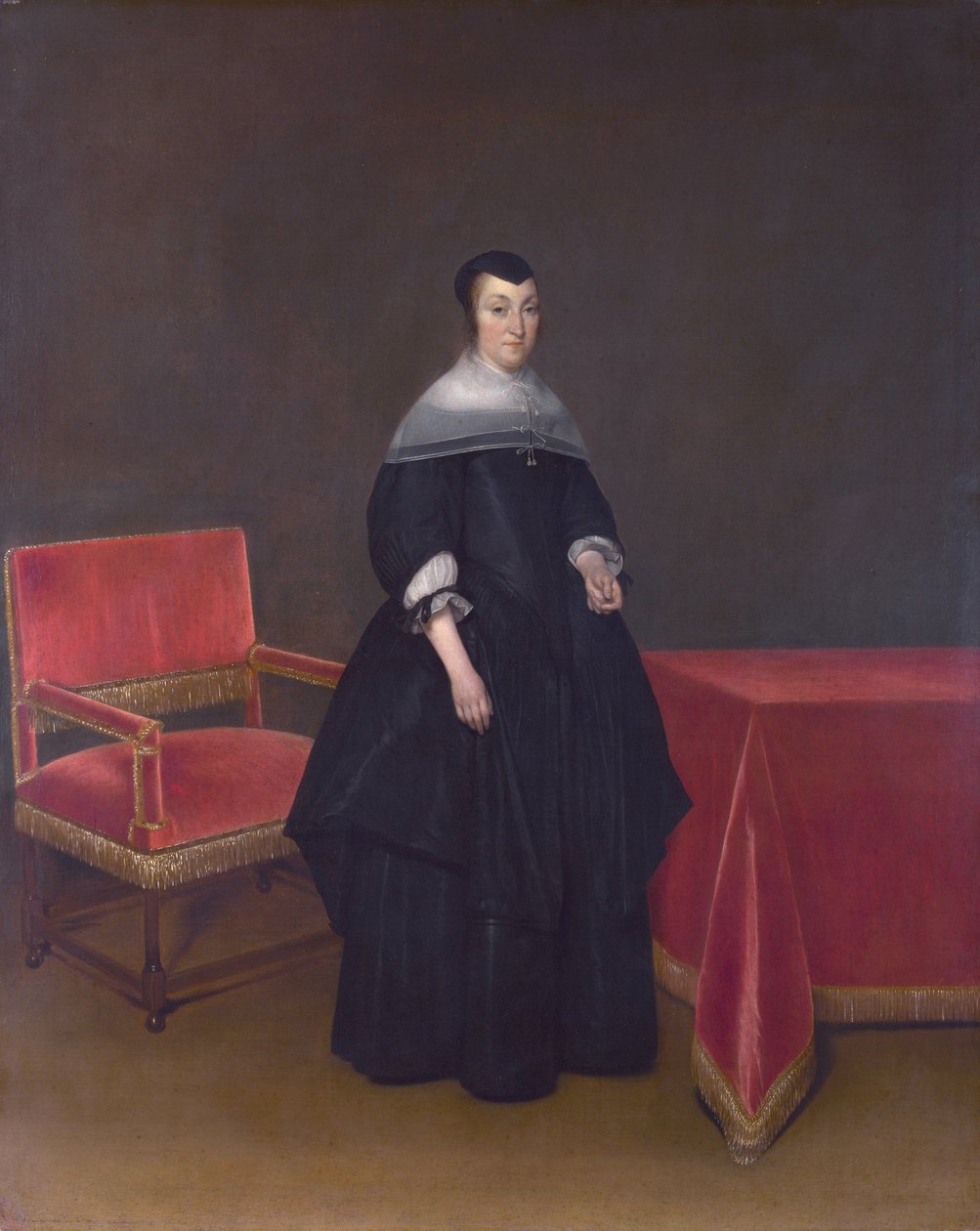 Hermanna van der Cruysse (1615 - 1705), kone til Abraham van Suchtelen (1600 - 1661) av Gerard ter Borch